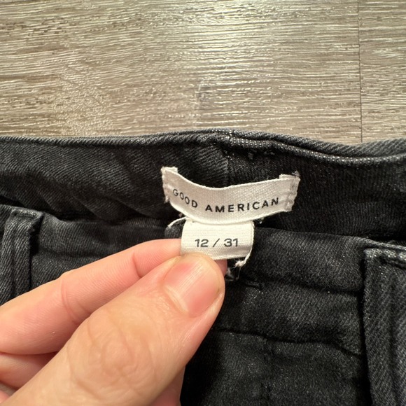 Good American Jeans Womens 12 / 31 Black Denim Organic Cotton Lounge 29x26 Adult - Picture 3 of 11